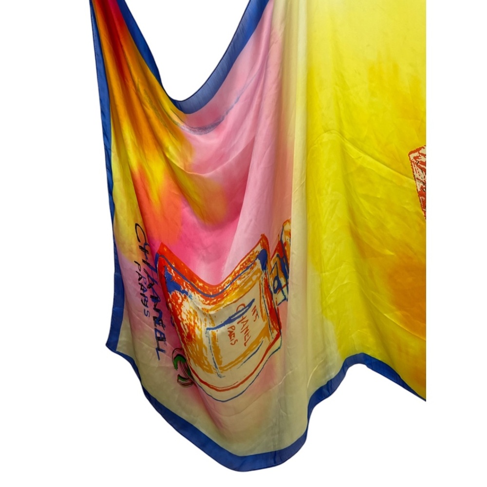 CHANEL Multicolor No.5 Perfume Bottle Silk Scarf - Picture 4 of 15